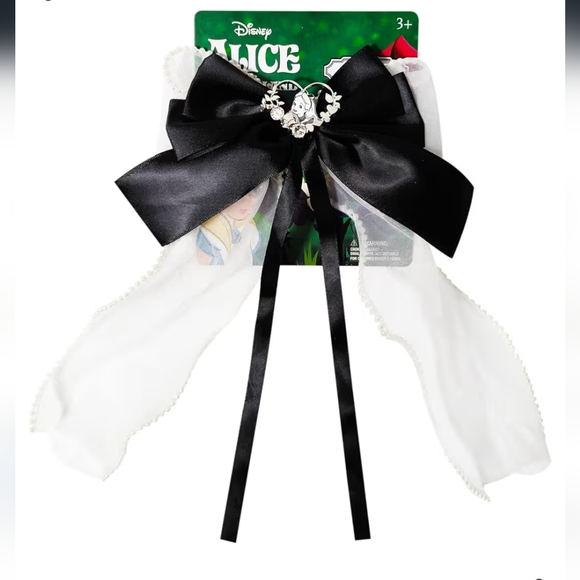 Disney Black and White Alice Hair Bow - Picture 1 of 2